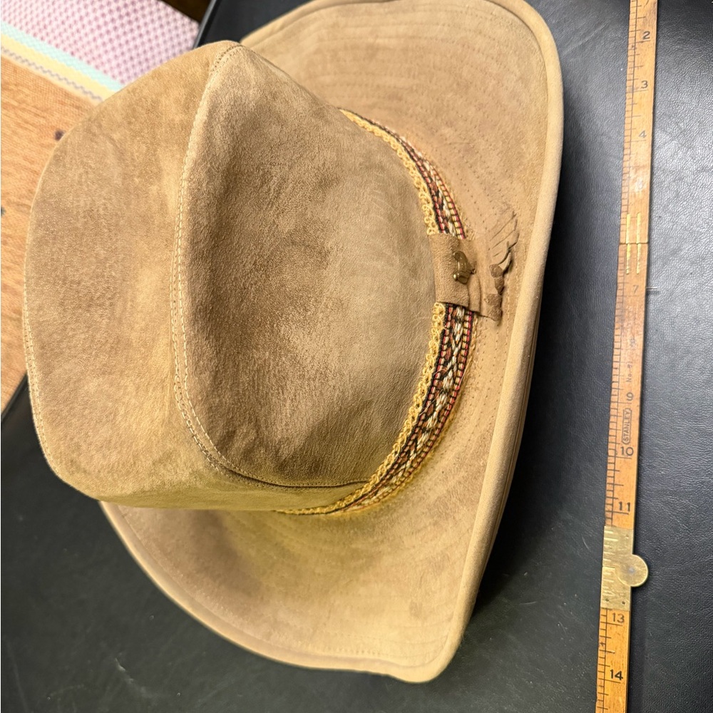Genuine vintage suede leather cowboy hat, Spell & gypsy style Free people style
